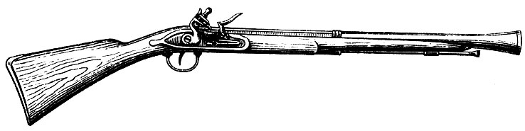 Рис. 21. Итальянское кавалерийское ружье (так называемый тромбон). Раструб в дульной части ствола служит для удобства заряжания на коне и для большего рассеивания при стрельбе картечью