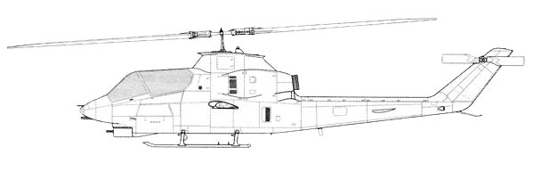 AH-1G первых серий с турелью ТАТ-102А